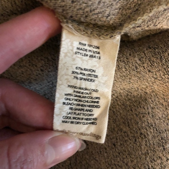 Soft Surroundings Tan Fleece Turtleneck Split Back Sweater Size Extra Small - Picture 14 of 14